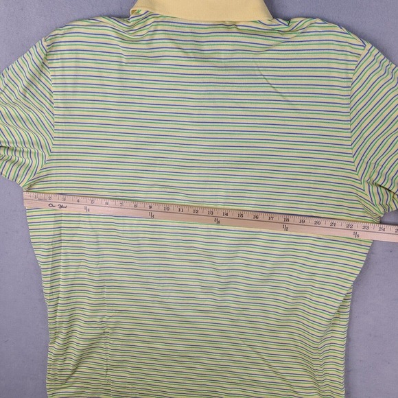Polo Golf Ralph Lauren Polo Shirt Men's Large Yellow Pima Cotton Striped Soft - Picture 8 of 11